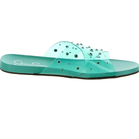 Jessica Simpson Womens Aqua Tislie Round Toe Slip On Slide Sandals Size 7.5M - Picture 10 of 11